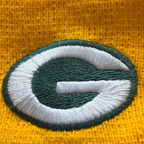 NFL Green Bay Packers Football Yellow Knit Winter Beanie Hat Cap w/ Embroidered - Picture 3 of 5